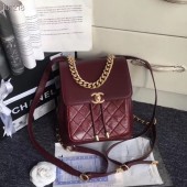 Chanel backpack Grained Calfskin Calfskin & Gold-Tone Metal A57570 Burgundy JK4873DV39