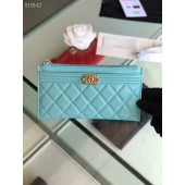 Chanel boy chanel pouch Calfskin & Gold-Tone Metal A81254 sky blue JK1370yC28