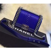 Chanel Boy Flap Shoulder Bag Python Leather A66094 Royal JK621oJ62