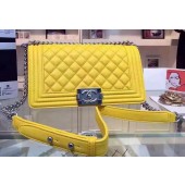 Chanel Boy Flap Shoulder Bags Deer Leather A67086 Yellow JK486rf73