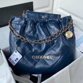 Chanel Calf leather shopping bag AS3261 dark blue JK2436uZ84