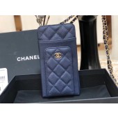 Chanel Calfskin Chain Card packet & Gold-Tone Metal AP0990 royal blue JK1179pk20