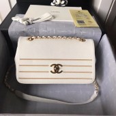 Chanel Calfskin & gold-Tone Metal AS0100 white JK4734Yf79