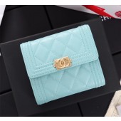 Chanel Calfskin Leather & Gold-Tone Metal A80734 sky blue JK1250cf57