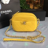 Chanel camera case Lambskin & Gold-Tone Metal AS0137 yellow JK4813pB23