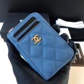 Chanel card holder Calfskin AP1650 blue JK1134AM45