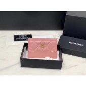 Chanel classic card holder Calfskin & Gold-Tone Metal A31510 pink JK1332rf34