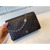 chanel classic clutch with chain Lambskin & silver-Tone Metal AP3317 black JK3505Rk60