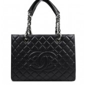 Chanel Classic Coco Bag Black GST Caviar Leather A50995 Silver JK1006lu18