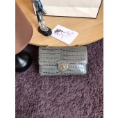 Chanel Classic Flap Bag Original Alligator & Gold-Tone Metal A01112 grey JK4388RX32