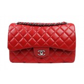 Chanel Classic Flap Bag Red Original Leather CF1113 Silver JK1048Zw99