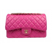 Chanel Classic Flap Bag Rose Original Leather CF1113 Gold JK1045Yv36