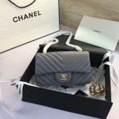 Chanel Classic Flap Bags Grey Original Sheepskin Leather 1116 Gold JK5680vX95