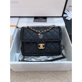 Chanel Classic Flap Shoulder Bag Original Sheepskin leather AS6075 black JK2874Yr55