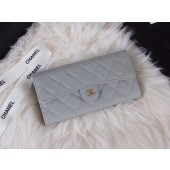 Chanel Classic Flap Wallet A31506 grey Gold-Tone Metal JK1395oK58