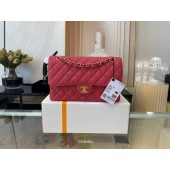 Chanel classic handbag Grained Calfskin&gold Metal 01112 red JK2657Mn81