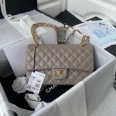 chanel classic handbag Lambskin & gold Metal A01112 grey JK3116Gh26