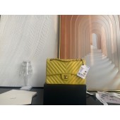 Chanel classic handbag Lambskin & gold Metal V01112 yellow JK2592Zr53