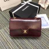 Chanel Classic Handbag Original Lizard & Gold-Tone Metal A01112 Burgundy JK4826yC28