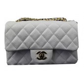 Chanel Classic MINI Flap Bag White Cannage Pattern CF1119 Gold JK961Zr53