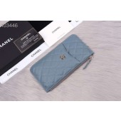 Chanel classic pouch Grained Calfskin& Gold-Tone Metal A84402 light blue JK1341fw56