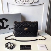 Chanel Classic Shoulder Bag Original Sheepskin Leather A57028 Black JK5354TL77