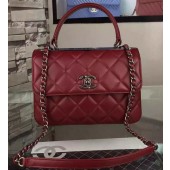 Chanel Classic Top Flap Bag Burgundy Original Leather A98079 Silver JK246fw56