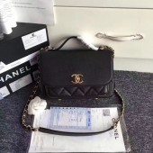 Chanel Classic Top Flap Bag Original Cannage Pattern A96587 Black JK5919yj81