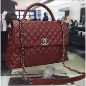 Chanel Classic Top Flap Bag Original Leather A98080 Burgundy JK224cP15