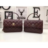 Chanel Classic Top Handle Bag Original Sheepskin Leather A92991 Wine JK5951fH28