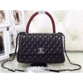 Chanel Classic Top Handle Bag Sheepskin Leather A92991 Red JK299sY95