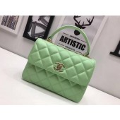 Chanel Classic Top Handle Bag Sheepskin Leather CHA2371 Green JK5361zS17