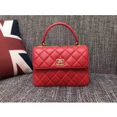 Chanel Classic Top Handle Bag Sheepskin Leather CHA2371 Red JK5366MO84