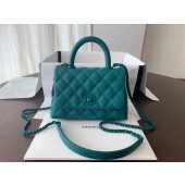 Chanel coco mini flap bag with top handle AS2215 green JK3617lk46