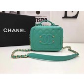 Chanel Cosmetic Bag Original Cannage Pattern A93341 Green JK5943TP23