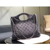 CHANEL Denim 31 Shopping bag AS1407 grey JK4236Fh96