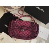 CHANEL Denim flap bag AS1113 red JK4256fj51