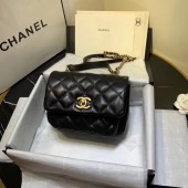 Chanel flap bag Grained Calfskin & Gold-Tone Metal AS1155 black JK4341cf57