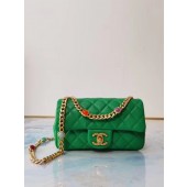 Chanel flap bag Lambskin Resin & Gold-Tone Metal AS2380 green JK3538FT35