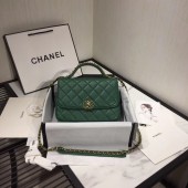 Chanel flap bag leather & Gold Metal AS0970 green JK4298nV16