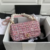 chanel flap bag Tweed 19SS pink JK3272FA31