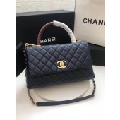 Chanel flap bag with Burgundy top handle A92991 dark Blue JK3755sY95