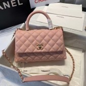 Chanel flap bag with top handle A92990 pink JK3471Ea63