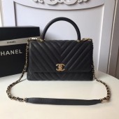 Chanel Flap Bag with Top Handle A92991 black JK5066VI95