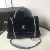 Chanel flap bag with top handle A92991 Royal Blue JK4347lk46