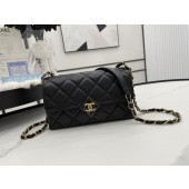 Chanel Flap Lambskin Shoulder Bag AS2557 black JK2809nE34