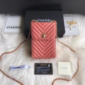 Chanel Flap Original Mobile phone bag 55698 pink JK5110dN21