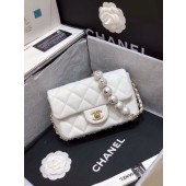 Chanel Flap Original Sheepskin Leather mini pearl cross-body bag cf1116 White JK3419su78