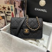 Chanel Flap Shoulder Bag Grained Calfskin AS3002 black JK2844np57