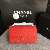 Chanel Flap Shoulder Bags Red Original Calfskin Leather CF1112 Silver JK5762nU55